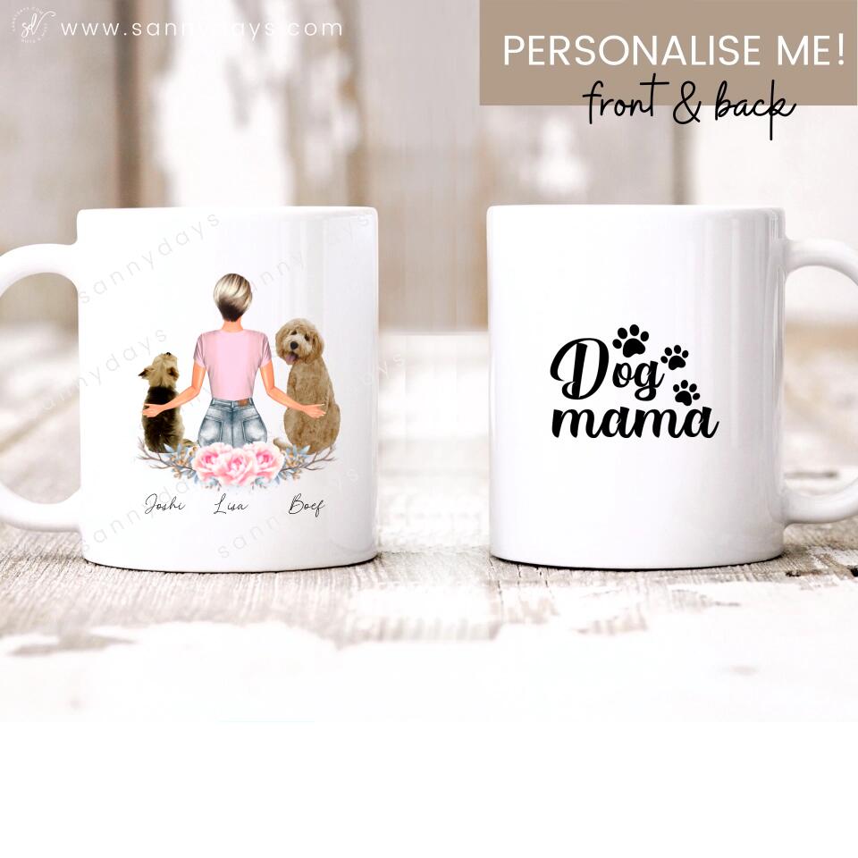 Woman With 2 Dogs - MUG