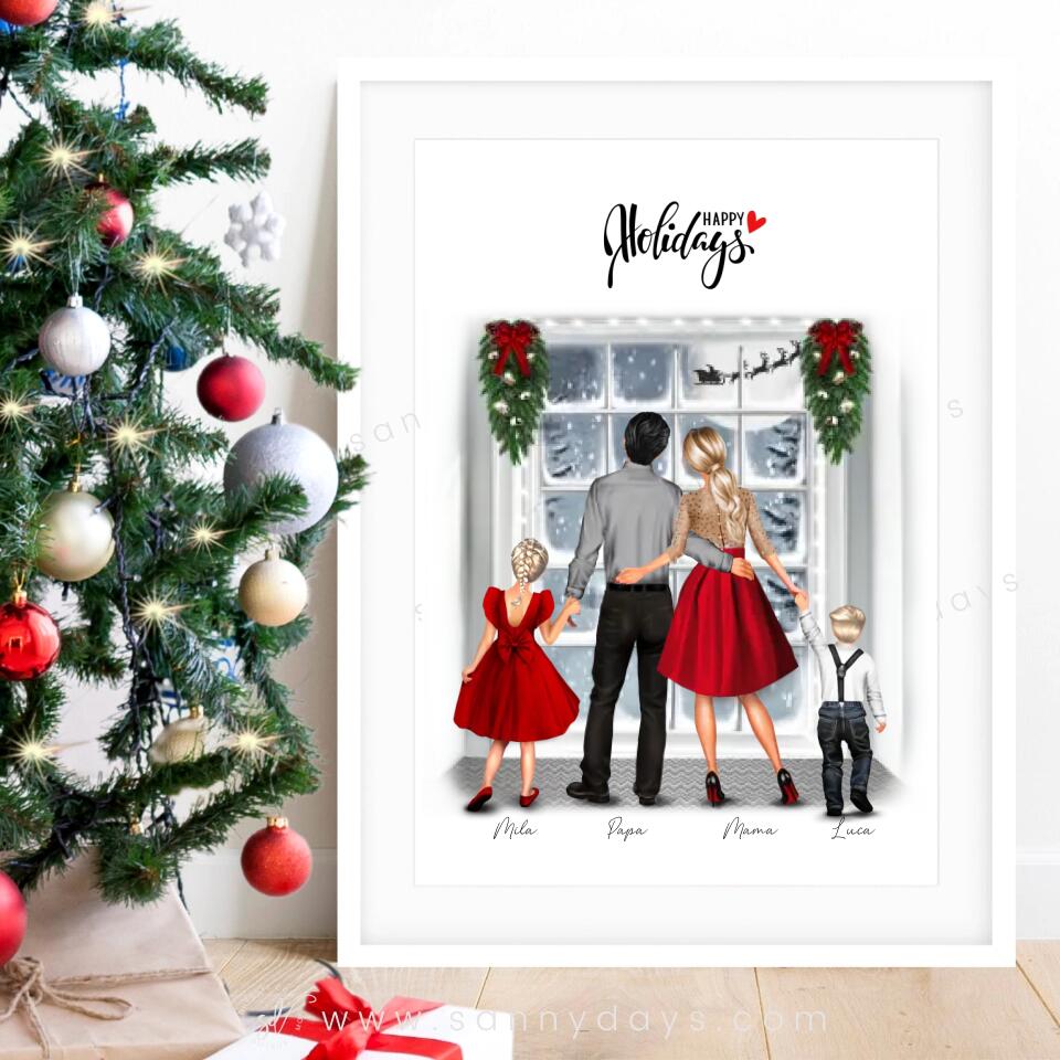 Winter Kerst Familie - POSTER