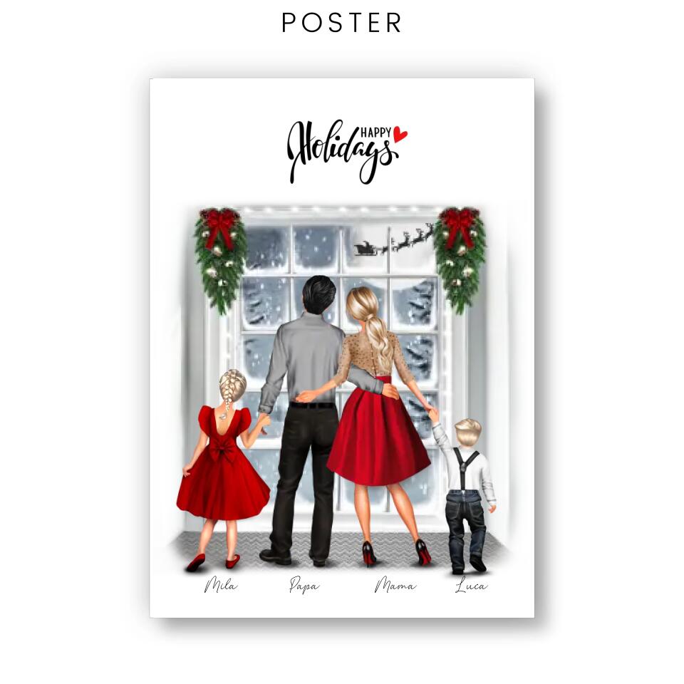 Winter Kerst Familie - POSTER