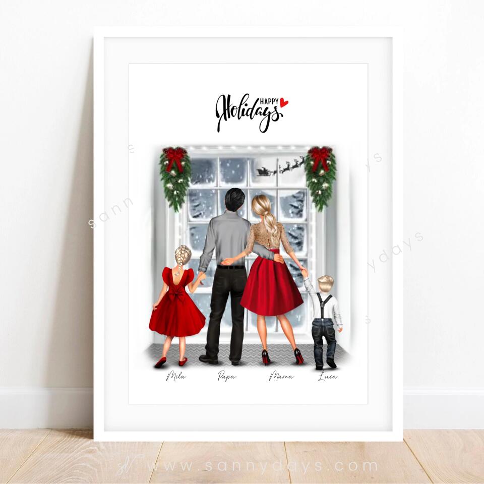 Winter Kerst Familie - POSTER