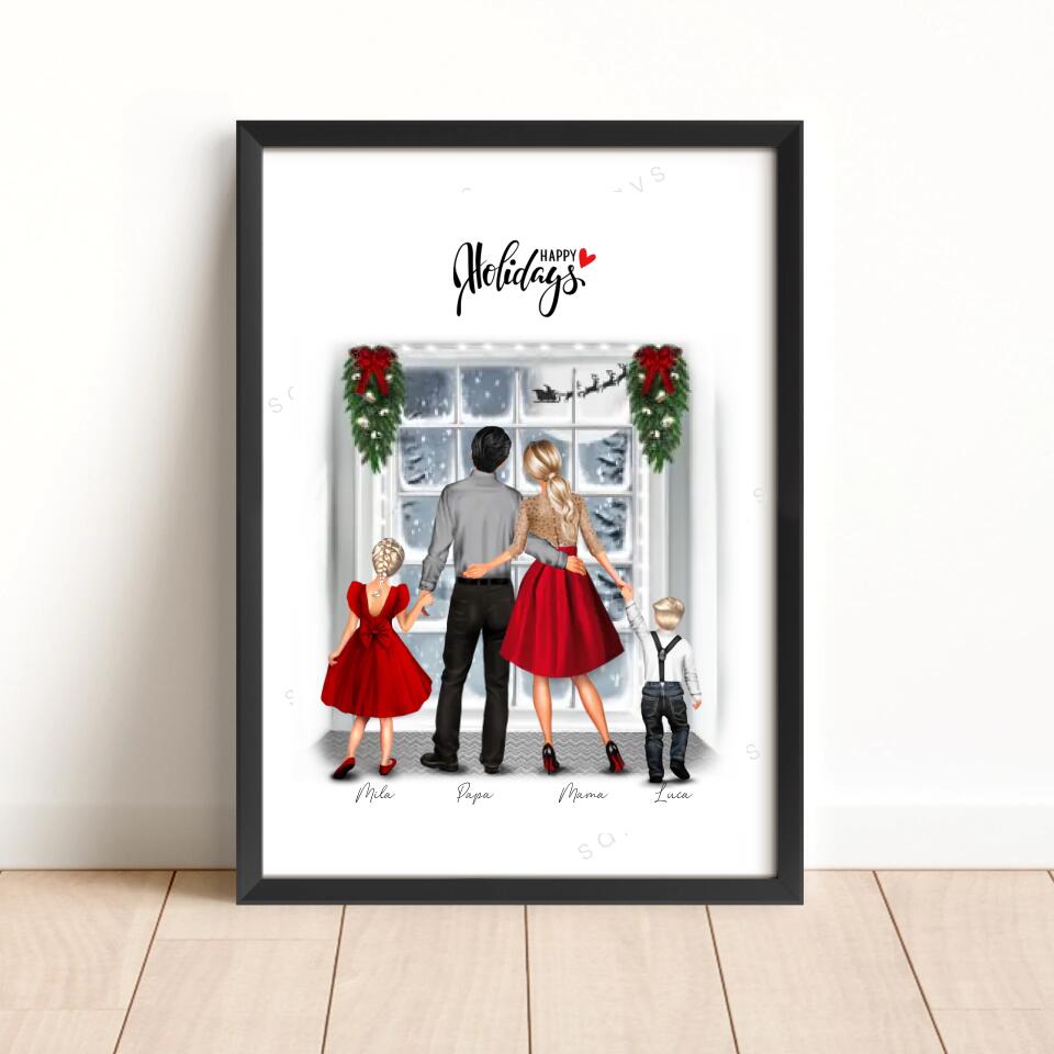 Winter Kerst Familie - POSTER