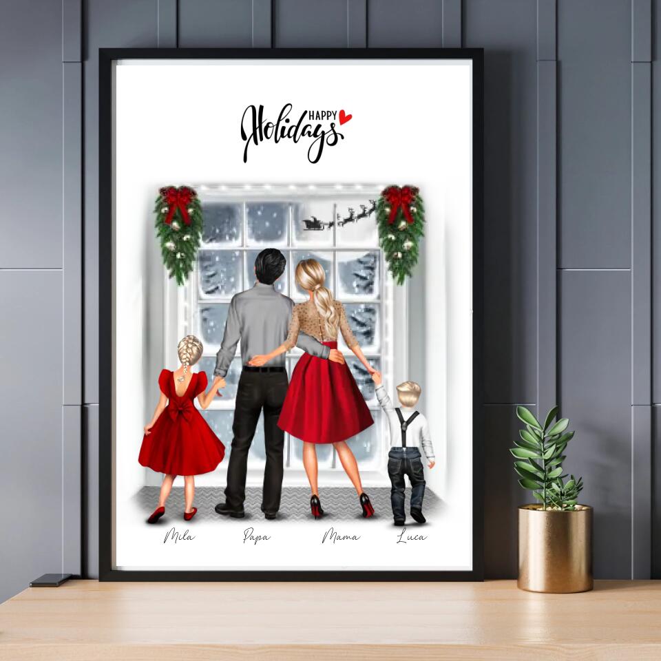 Winter Kerst Familie - POSTER