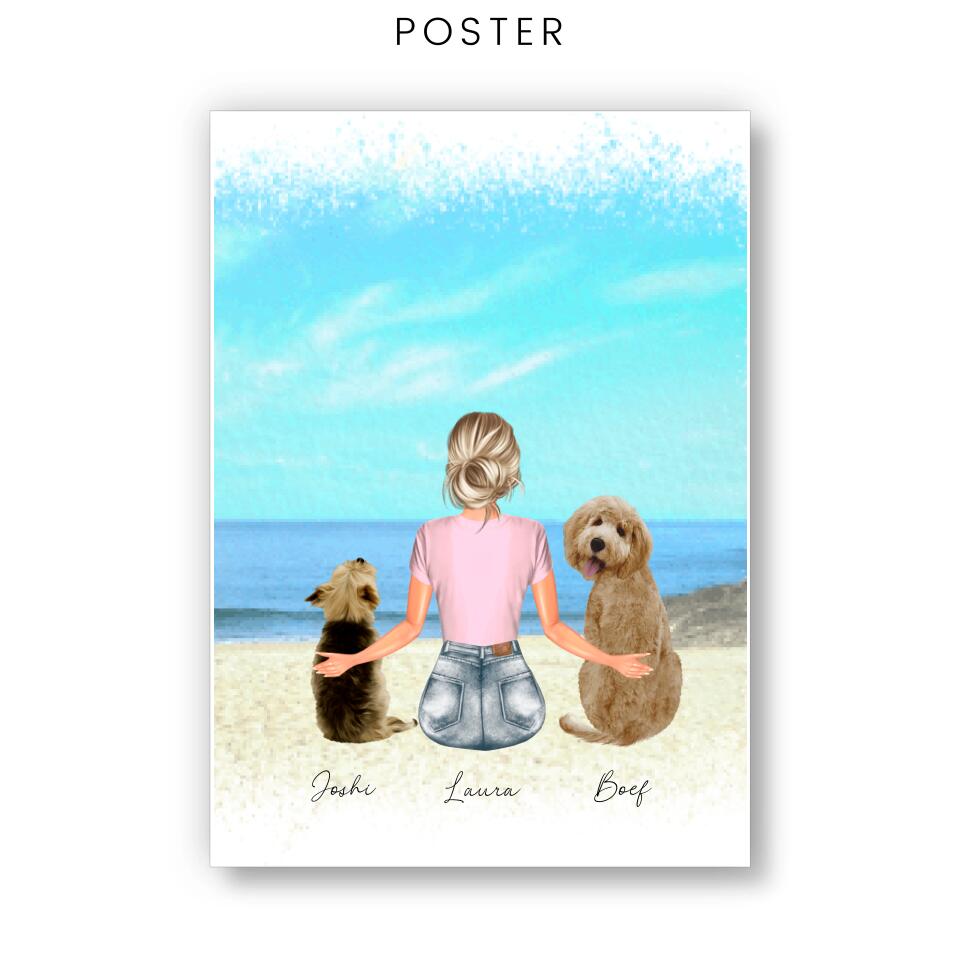 Vrouw 2 Honden - POSTER