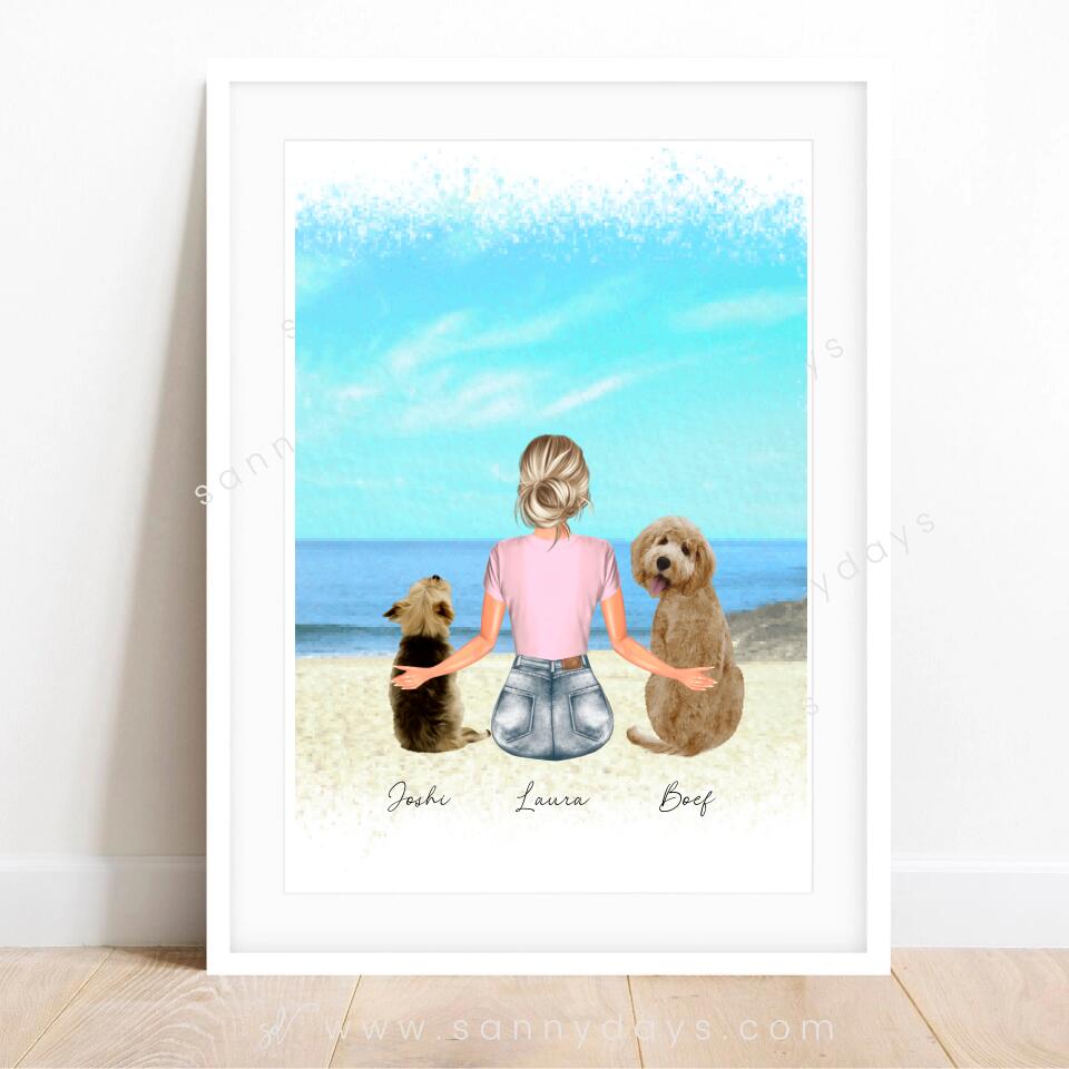 Vrouw 2 Honden - POSTER