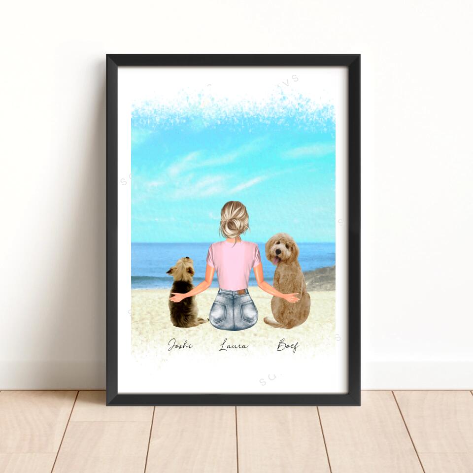 Vrouw 2 Honden - POSTER