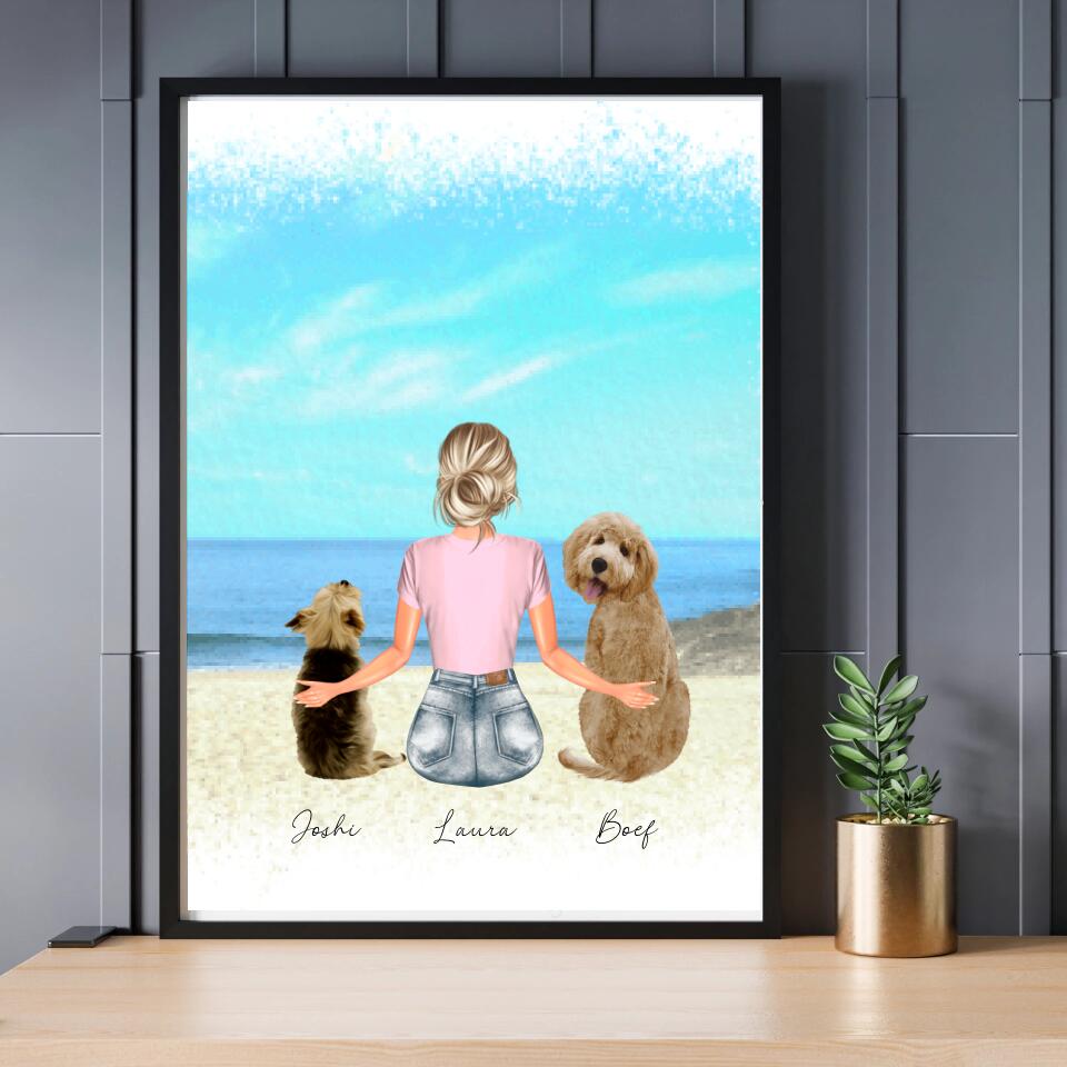 Vrouw 2 Honden - POSTER