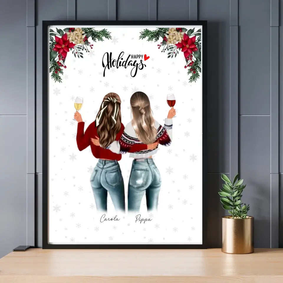 Winter Wijn Vriendinnen - POSTER